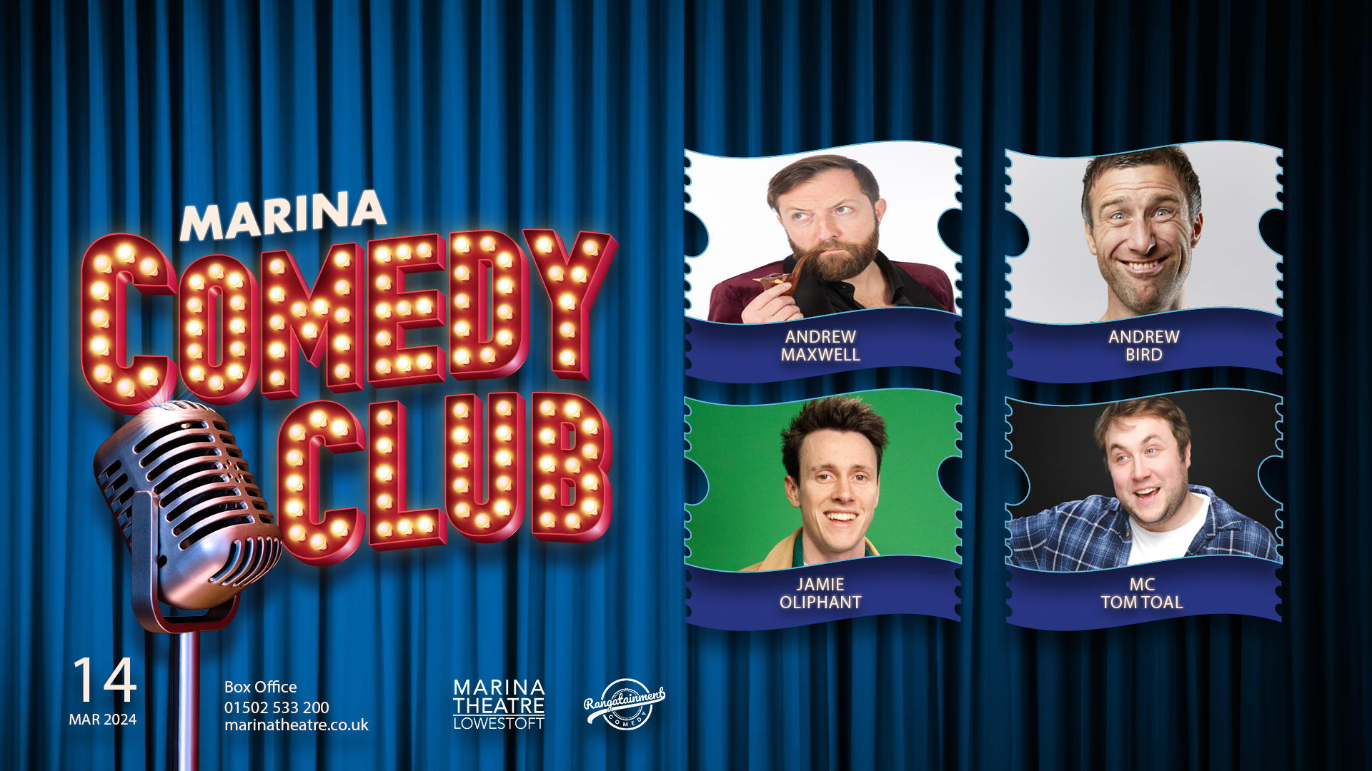 Marina Comedy Club March 2024 Marina Theatre