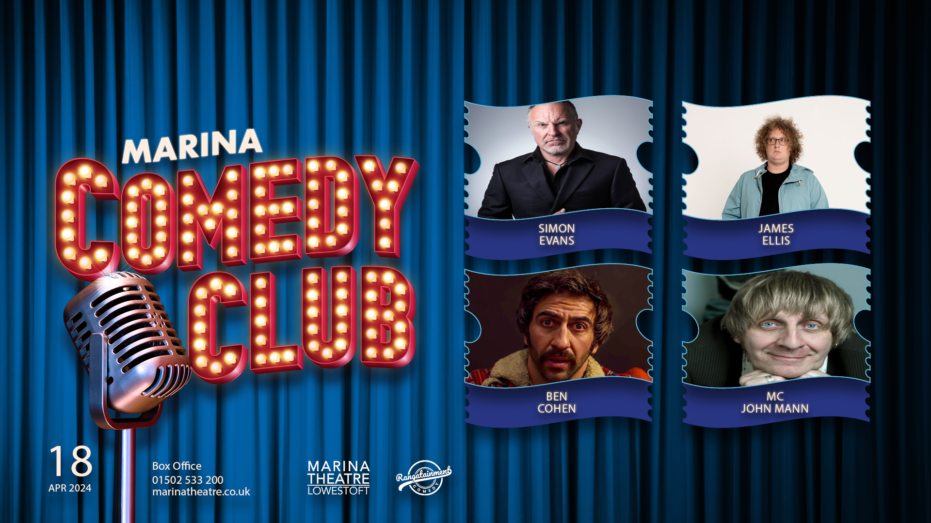 Marina Comedy Club April 2024 Marina Theatre