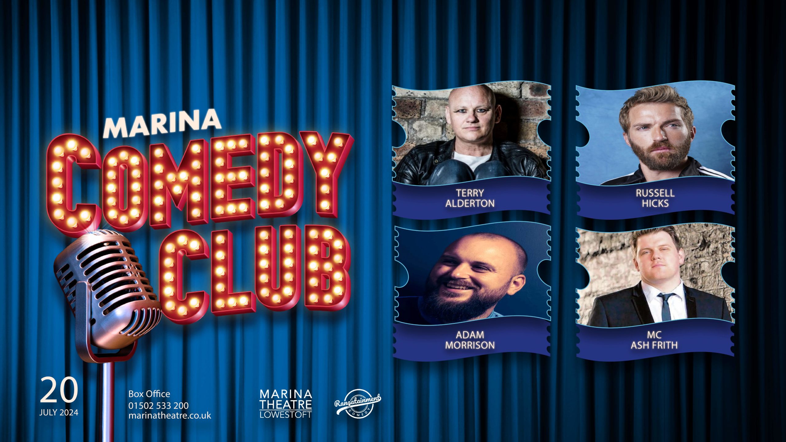 Marina Comedy Club July 2024 Marina Theatre